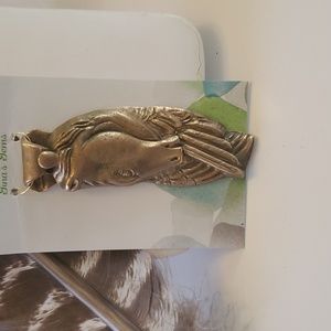 Handcrafted solid bronze horse pendant For necklace.